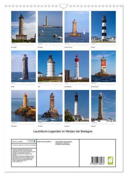 Produktbild: Leuchtturm-Legenden im Westen der Bretagne (Wandkalender 2026 DIN A3 hoch), CALVENDO Monatskalender