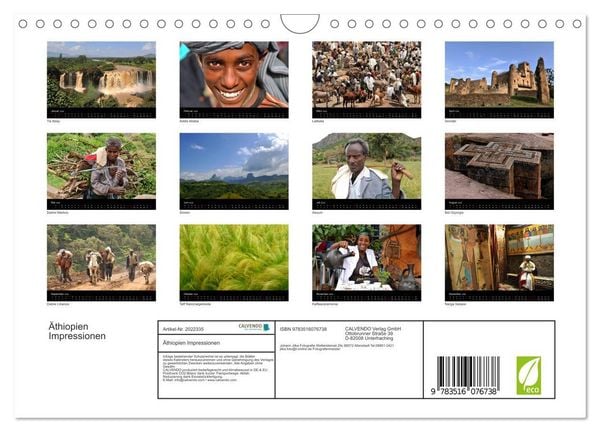 Produktbild: &Auml;thiopien Impressionen (Wandkalender 2026 DIN A4 quer), CALVENDO Monatskalender