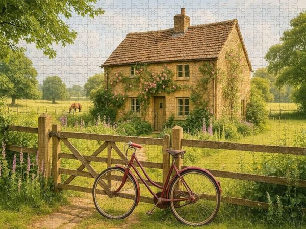 Produktbild: CALVENDO Puzzle Sommerpause am Gartentor | 1000 Teile Lege-Gr&ouml;&szlig;e 64x48cm Foto-Puzzle f&uuml;r gl&uuml;ckliche Stunden