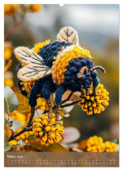 Produktbild: Filzige Waldbewohner - Ein Jahr tierisch niedlicher Filzhandarbeiten (hochwertiger Premium Wandkalender 2026 DIN A2 hoch), Kunstdruck in Hochglanz