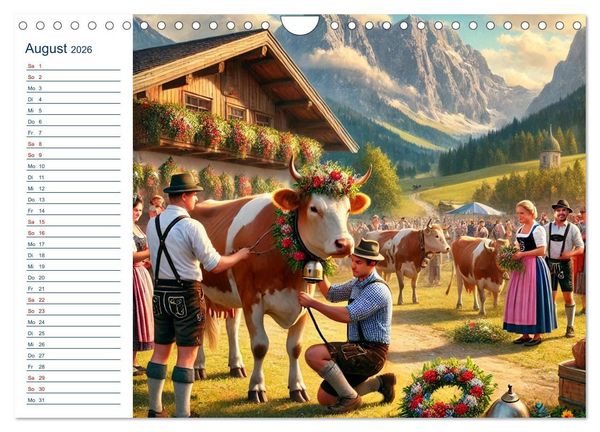 Produktbild: Boarisch durchs Jahr - Feste Br&auml;uche und Lebenslust (Wandkalender 2026 DIN A4 quer), CALVENDO Monatskalender