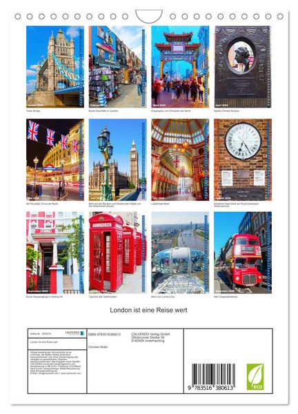 Produktbild: London ist eine Reise wert (Wandkalender 2026 DIN A4 hoch), CALVENDO Monatskalender