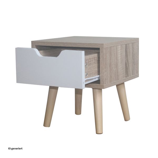 Produktbild: HTI-Living HTI-Living Nachttisch 1 Schublade 2er-Set Thekla Sonoma Wei&szlig;