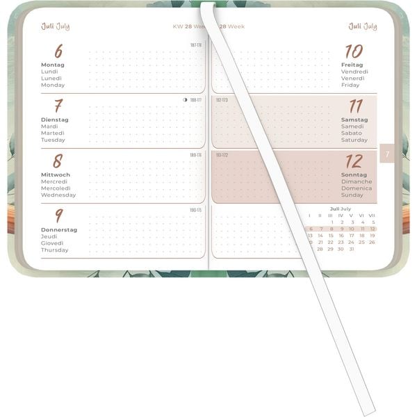Produktbild: Lady Journal Mini Koala 2026 - Taschen-Kalender 8x11,5 cm - Muster - Weekly - 144 Seiten - Notiz-Buch - Alpha Edition