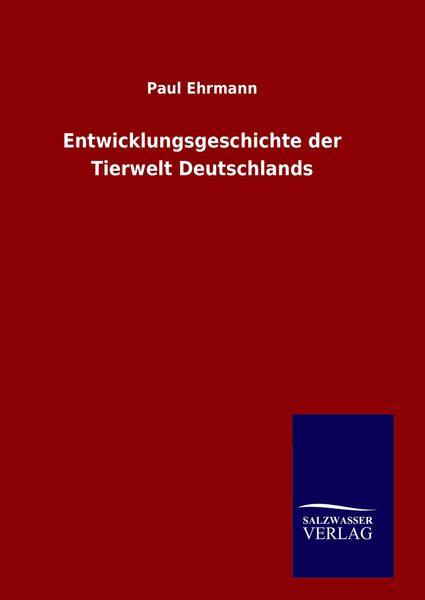 Produktbild: Entwicklungsgeschichte der Tierwelt Deutschlands