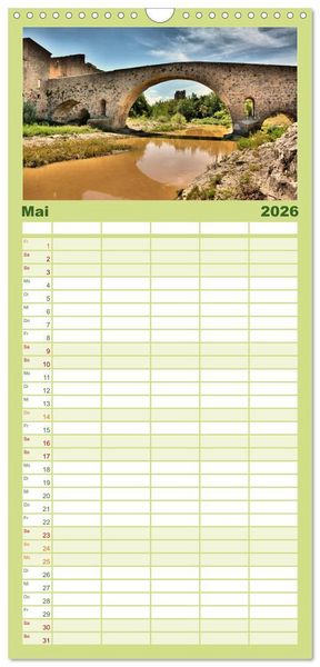 Produktbild: Familienplaner 2026 - Languedoc-Roussillon - unter der Sonne des Midi mit 5 Spalten (Wandkalender, 21 x 45 cm) CALVENDO