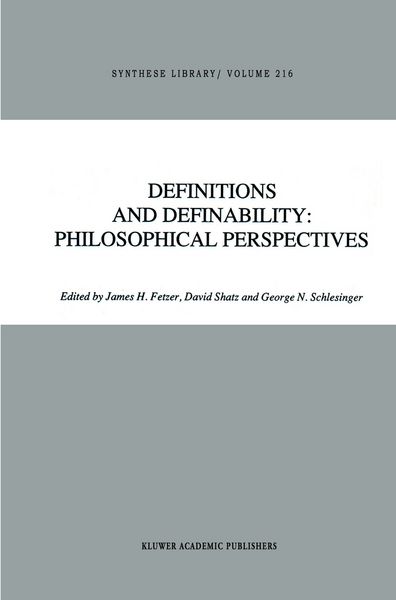 Produktbild: Definitions and Definability: Philosophical Perspectives