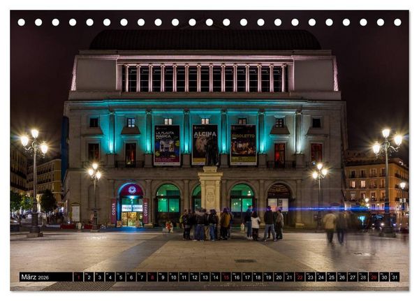 Produktbild: Madrid bei Nacht (Tischkalender 2026 DIN A5 quer), CALVENDO Monatskalender