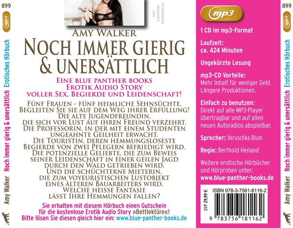 Produktbild: Noch immer gierig & uners&auml;ttlich | 5 geile erotische Sex-Geschichten | Erotik Audio Story | Erotisches H&ouml;rbuch MP3CD