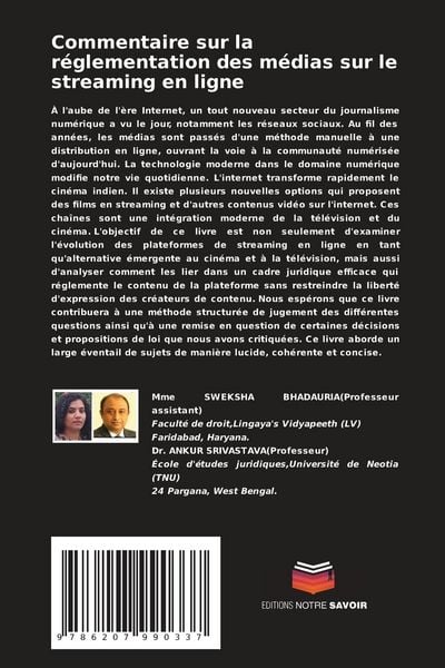 Produktbild: Commentaire sur la r&eacute;glementation des m&eacute;dias sur le streaming en ligne