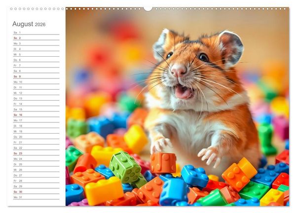 Produktbild: Spielzeit mit Schnuffel - Ein Hamster im Spielzeugparadies (Wandkalender 2026 DIN A2 quer), CALVENDO Monatskalender