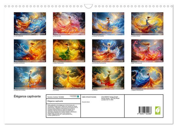 Produktbild: &Eacute;l&eacute;gance captivante (Calendrier mural 2026 DIN A3 vertical), CALVENDO calendrier mensuel