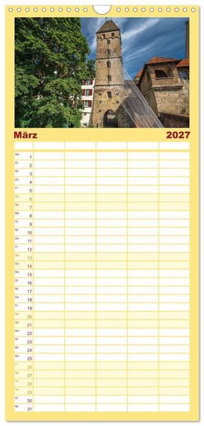 Produktbild: Familienplaner 2027 - Ulm - H&uuml;bsche Gro&szlig;stadt an der Donau mit 5 Spalten (Wandkalender, 21 x 45 cm) CALVENDO