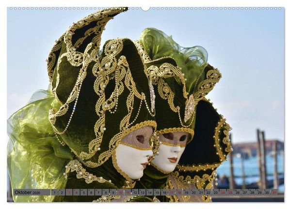 Produktbild: BUNT . PR&Auml;CHTIG . FARBENFROH . Das ist der Karneval in Venedig (Wandkalender 2026 DIN A2 quer), CALVENDO Monatskalender