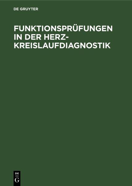 Produktbild: Funktionspr&uuml;fungen in der Herz-Kreislaufdiagnostik