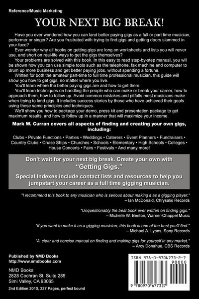 Produktbild: Getting Gigs! the Musician's and Singer's Survival Guide to Booking Better Paying Jobs