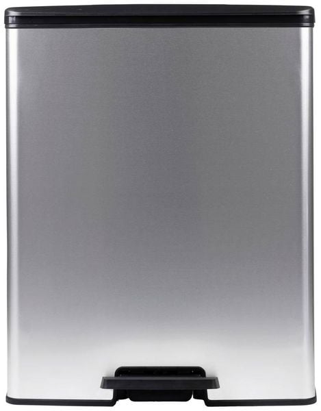 Produktbild: Curver Deco bin slim 254610 M&uuml;lleimer 65 l (B x H x T) 480 x 615 x 280 mm Silber, Schwarz 1 St.