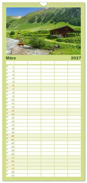 Produktbild: Familienplaner 2027 - S&uuml;dtirol - Traumhafte Berge und Seen im Norden Italiens mit 5 Spalten (Wandkalender, 21 x 45 cm) CALVENDO