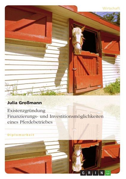 Existenzgründung. Finanzierungs- und Investitionsmöglichkeiten eines Pferdebetriebes, Taschenbuch von Julia Grossmann, GRIN, 9783640641383