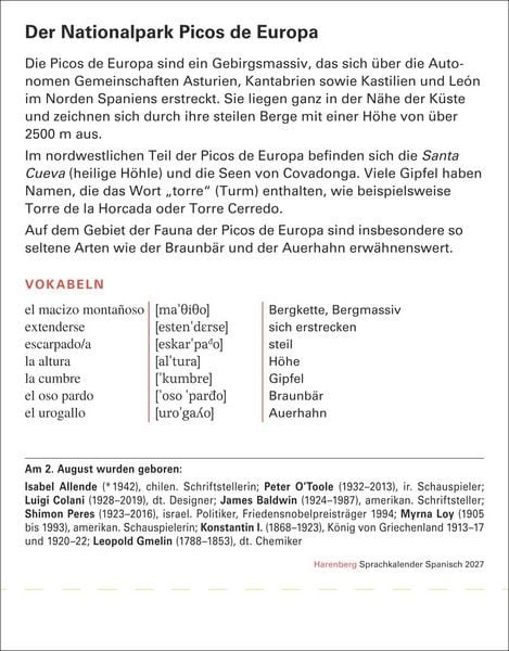 Produktbild: Spanisch Sprachkalender 2027 - Spanisch lernen leicht gemacht - Tagesabrei&szlig;kalender