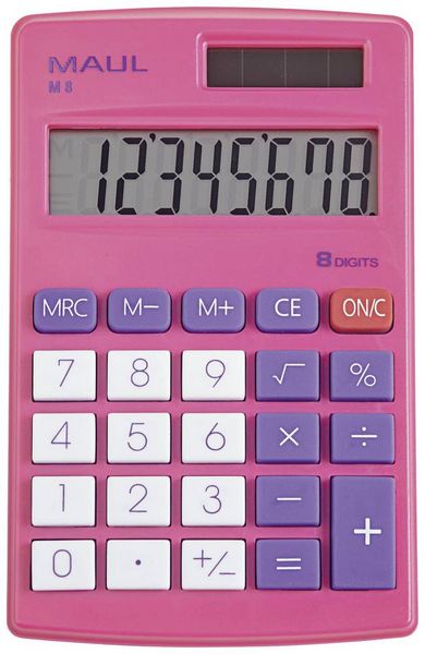 Produktbild: Maul M 8 Taschenrechner Pink Display (Stellen): 8 batteriebetrieben, solarbetrieben