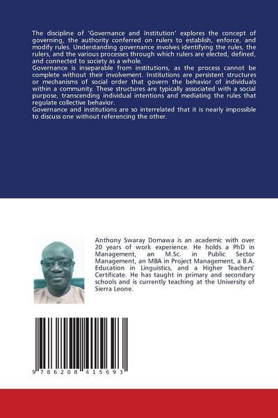 Produktbild: An Introduction to Governance and Institutions