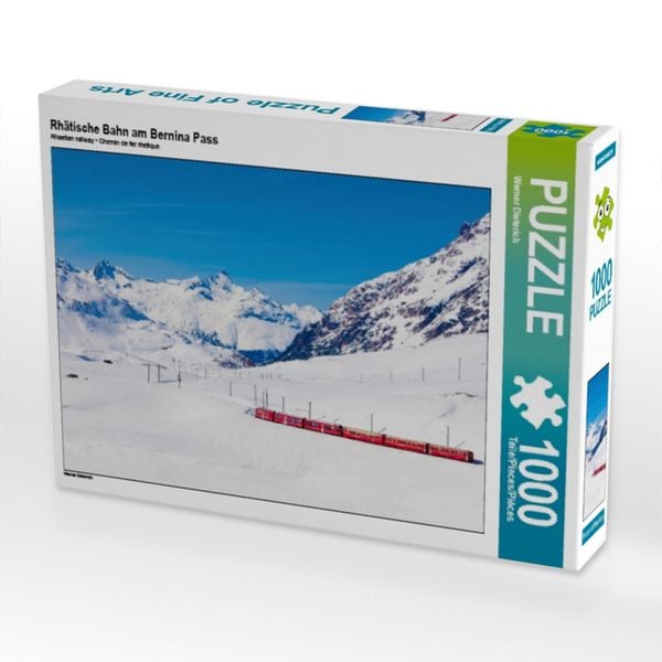 Produktbild: CALVENDO Puzzle Rh&auml;tische Bahn am Bernina Pass | 1000 Teile Lege-Gr&ouml;&szlig;e 64x48cm Foto-Puzzle f&uuml;r gl&uuml;ckliche Stunden
