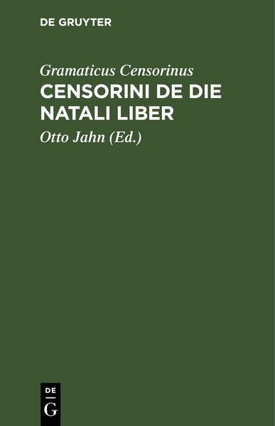 Produktbild: Censorini De die natali liber