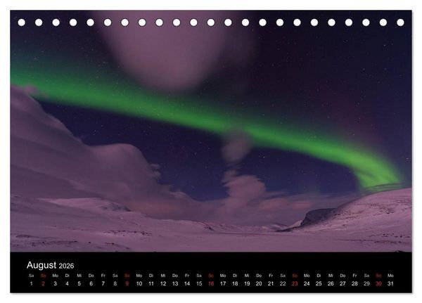Produktbild: Nordlichter (Tischkalender 2026 DIN A5 quer), CALVENDO Monatskalender