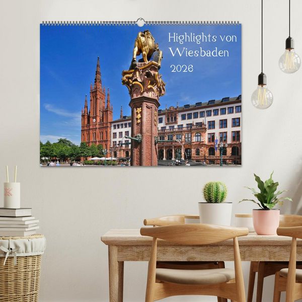 Produktbild: Highlights von Wiesbaden (Wandkalender 2026 DIN A2 quer), CALVENDO Monatskalender