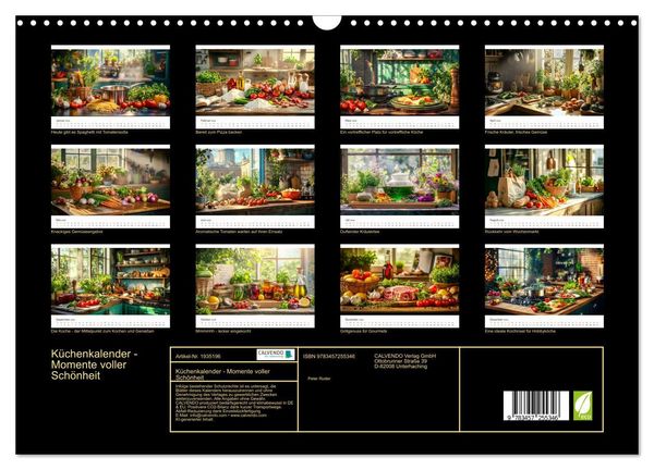 Produktbild: K&uuml;chenkalender - Momente voller Sch&ouml;nheit (Wandkalender 2026 DIN A3 quer), CALVENDO Monatskalender