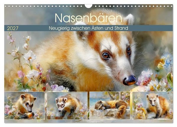 Produktbild: Nasenb&auml;ren. Neugierig zwischen &Auml;sten und Strand (Wandkalender 2027 DIN A3 quer), CALVENDO Monatskalender
