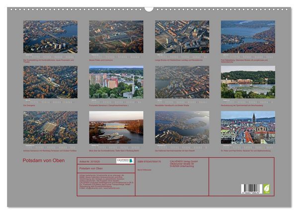 Produktbild: Potsdam von Oben (Wandkalender 2026 DIN A2 quer), CALVENDO Monatskalender