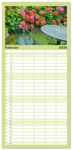Produktbild: Familienplaner 2026 - Ein Hortensientraum mit 5 Spalten (Wandkalender, 21 x 45 cm) CALVENDO