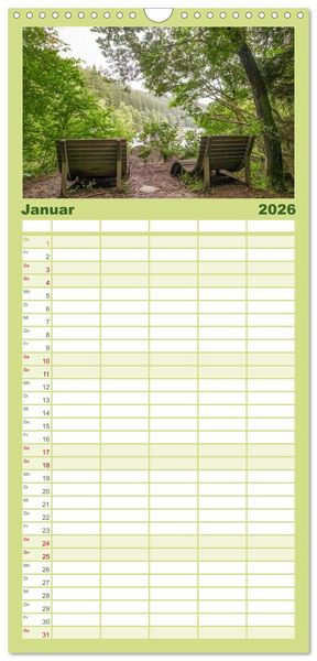Produktbild: Familienplaner 2026 - Nationalpark Eifel - Sch&ouml;ne Tage im Gr&uuml;nen mit 5 Spalten (Wandkalender, 21 x 45 cm) CALVENDO