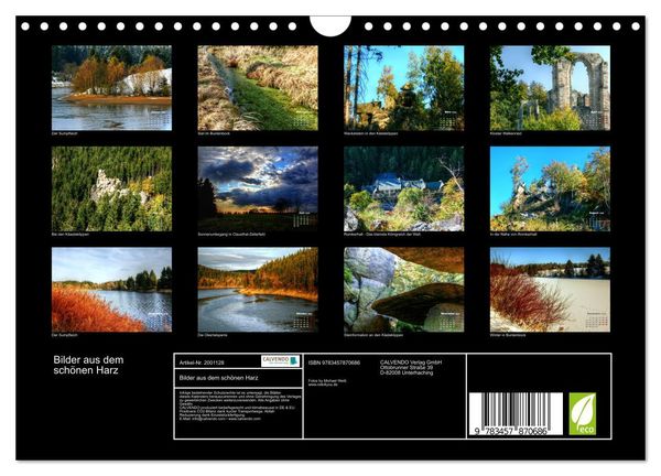 Produktbild: Bilder aus dem sch&ouml;nen Harz (Wandkalender 2026 DIN A4 quer), CALVENDO Monatskalender