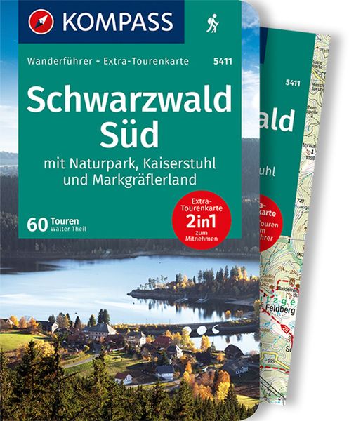 Produktbild: KOMPASS Wanderf&uuml;hrer Schwarzwald S&uuml;d mit Naturpark, Kaiserstuhl und Markgr&auml;flerland, 60 Touren mit Extra-Tourenkarte