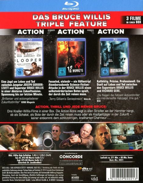 Produktbild: Das Bruce Willis Triple Feature [3 BRs]
