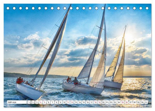 Produktbild: Leidenschaft Segeln (Tischkalender 2026 DIN A5 quer), CALVENDO Monatskalender