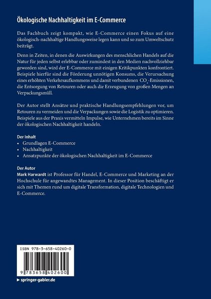 Produktbild: &Ouml;kologische Nachhaltigkeit im E-Commerce