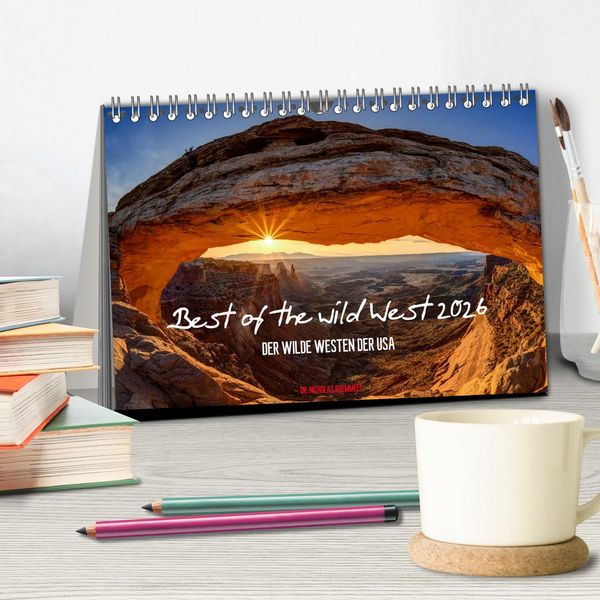 Produktbild: Best of the wild West 2026 (Tischkalender 2026 DIN A5 quer), CALVENDO Monatskalender
