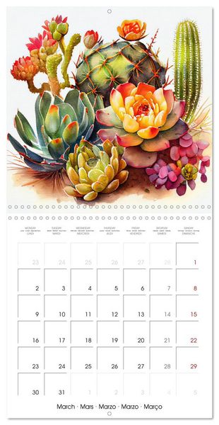 Produktbild: The Art of Succulents and Cacti (Wall Calendar 2026 12 &times; 12 Inch) CALVENDO 12 Month Wall Calendar