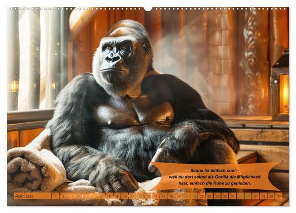 Produktbild: Tierisch lustige Saunafreunde (hochwertiger Premium Wandkalender 2026 DIN A2 quer), Kunstdruck in Hochglanz