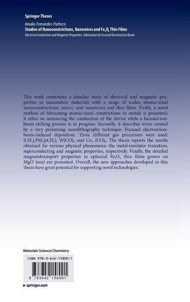 Produktbild: Studies of Nanoconstrictions, Nanowires and Fe3O4 Thin Films