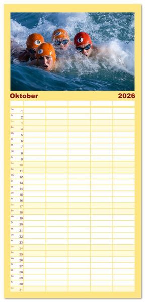 Produktbild: Familienplaner 2026 - Triathlon Power mit 5 Spalten (Wandkalender, 21 x 45 cm) CALVENDO