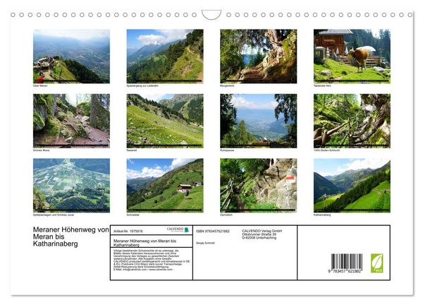 Produktbild: Meraner H&ouml;henweg von Meran bis Katharinaberg (Wandkalender 2026 DIN A3 quer), CALVENDO Monatskalender