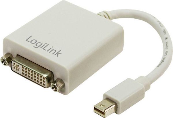 LogiLink CV0037 DisplayPort / DVI Adapter [1x Mini-DisplayPort Stecker - 1x DVI-Buchse 24+5pol.] Weiß  0.09 m