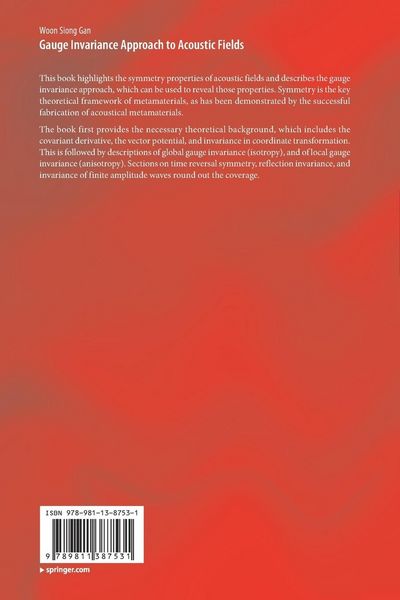 Produktbild: Gauge Invariance Approach to Acoustic Fields