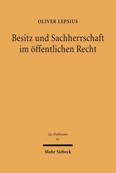Produktbild: Besitz und Sachherrschaft im &ouml;ffentlichen Recht