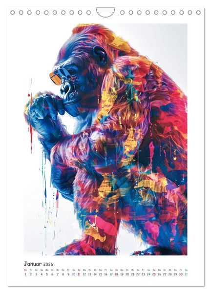 Produktbild: Tierische Kunst (Wandkalender 2026 DIN A4 hoch), CALVENDO Monatskalender